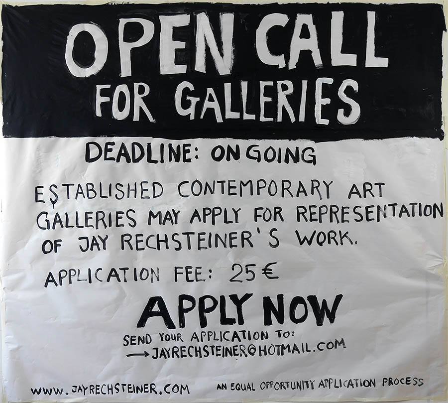 Open Call for Galleries for the representation of Jay Rechsteiner's work