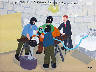 Bad Painting 56 by Jay Rechsteiner, CIA waterboarding