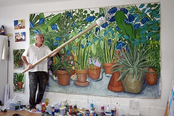 Jay Rechsteiner with plants