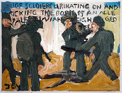 IDF soldiers in Palestine, Bad Painting 389 by Jay Rechsteiner