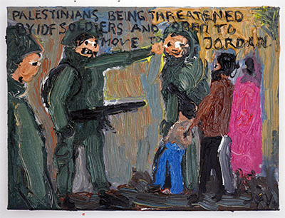 IDF soldiers in Palestine, Bad Painting 390 by Jay Rechsteiner